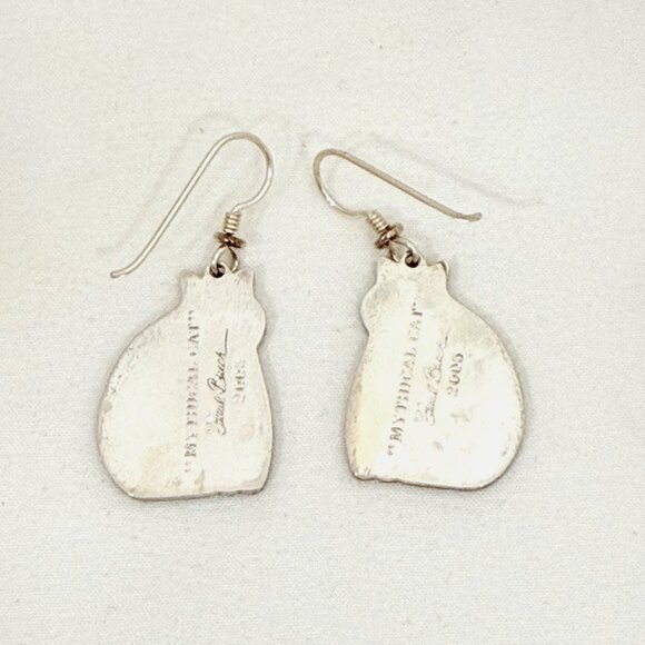 Rare "Mythical Cats" Black Cat Earrings by Laurel Burch - NOS - Signed - Picture 5 of 6